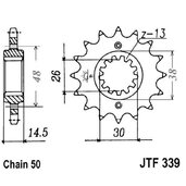 Reťazové koliečko JT JTF 339-17RB 17T, 530 pogumované